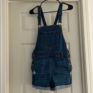 Old Navy denim short overalls. Size S.